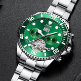 Perpetual Flywheel Date Automatic Silver/Green