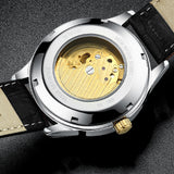 Pirogue II Leather Automatic Moonphase Silver/Gold/White Trim