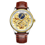 Pirogue Leather Automatic Moonphase White Trim