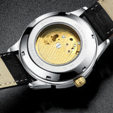 Pirogue II Leather Automatic Moonphase Silver/Gold/Black Trim